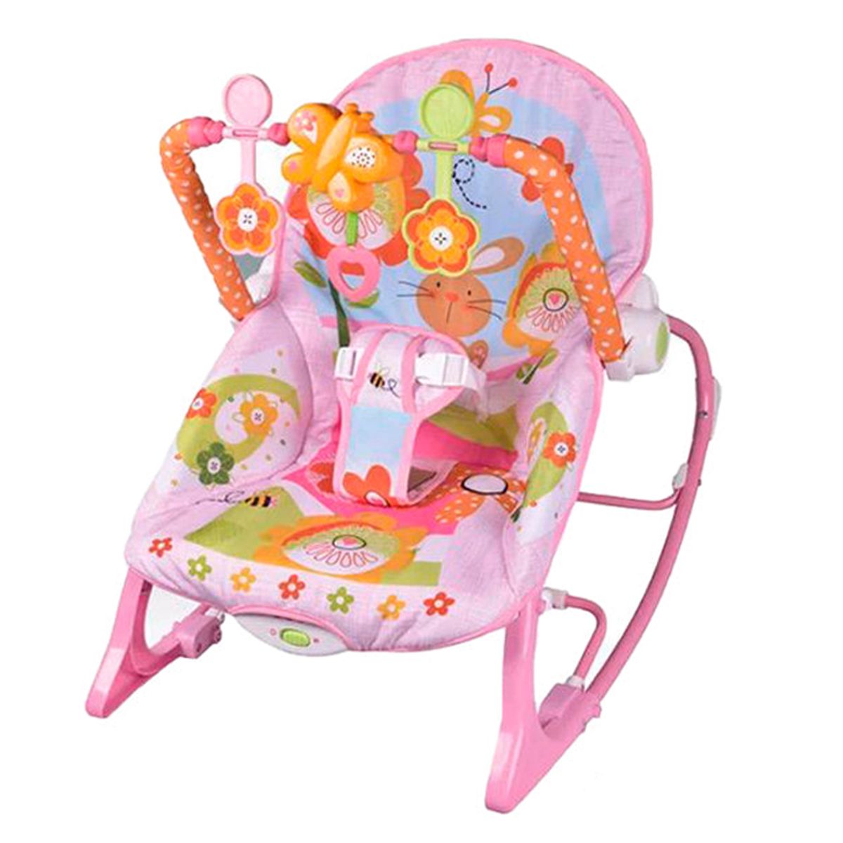 BABY ON - Silla mecedora vibradora y musical para bebe 3 en 1 conejo