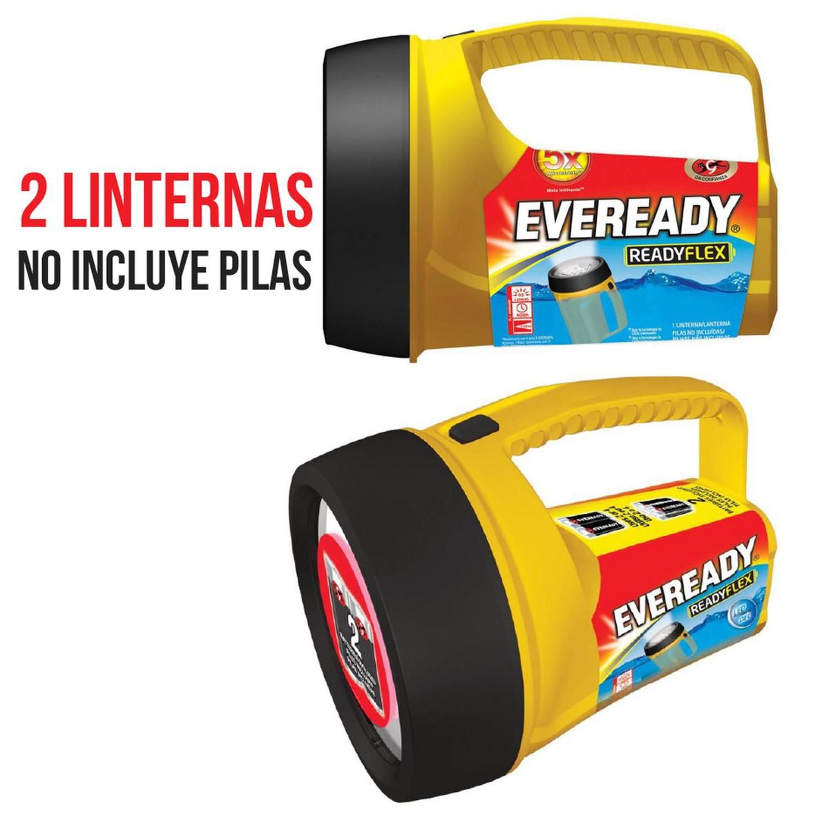 EVEREADY - Linterna Flotante Eveready Funciona con 4 Pilas Tipo D No Incluidas x 2 Und