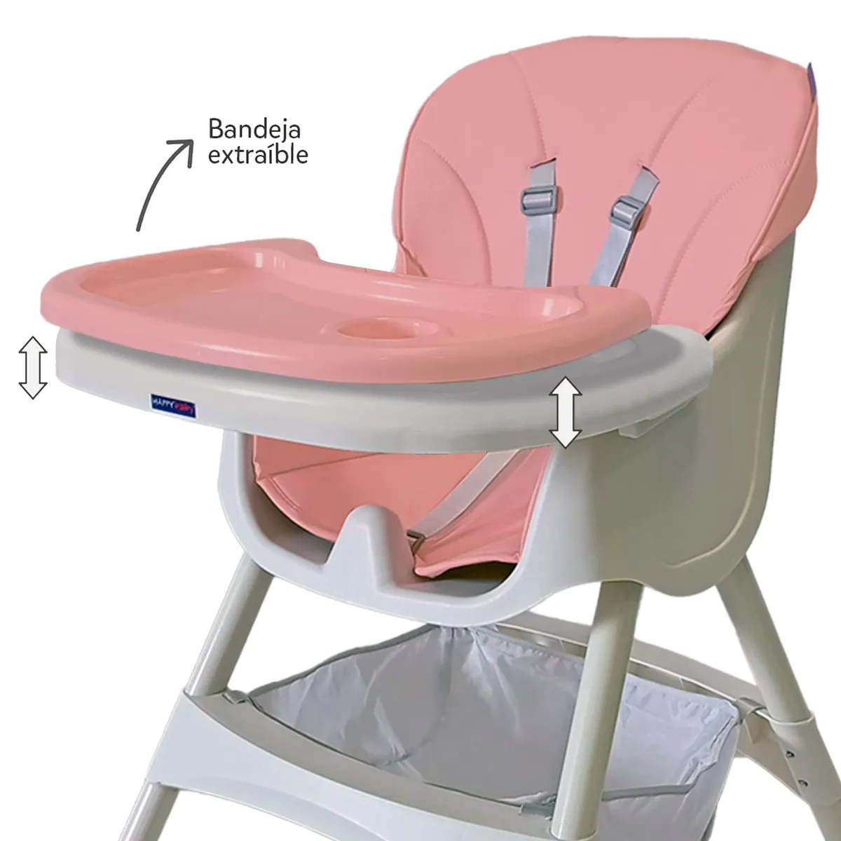 HAPPY BABY - Silla comedor bebe 3en1 Happy Baby York Rosa