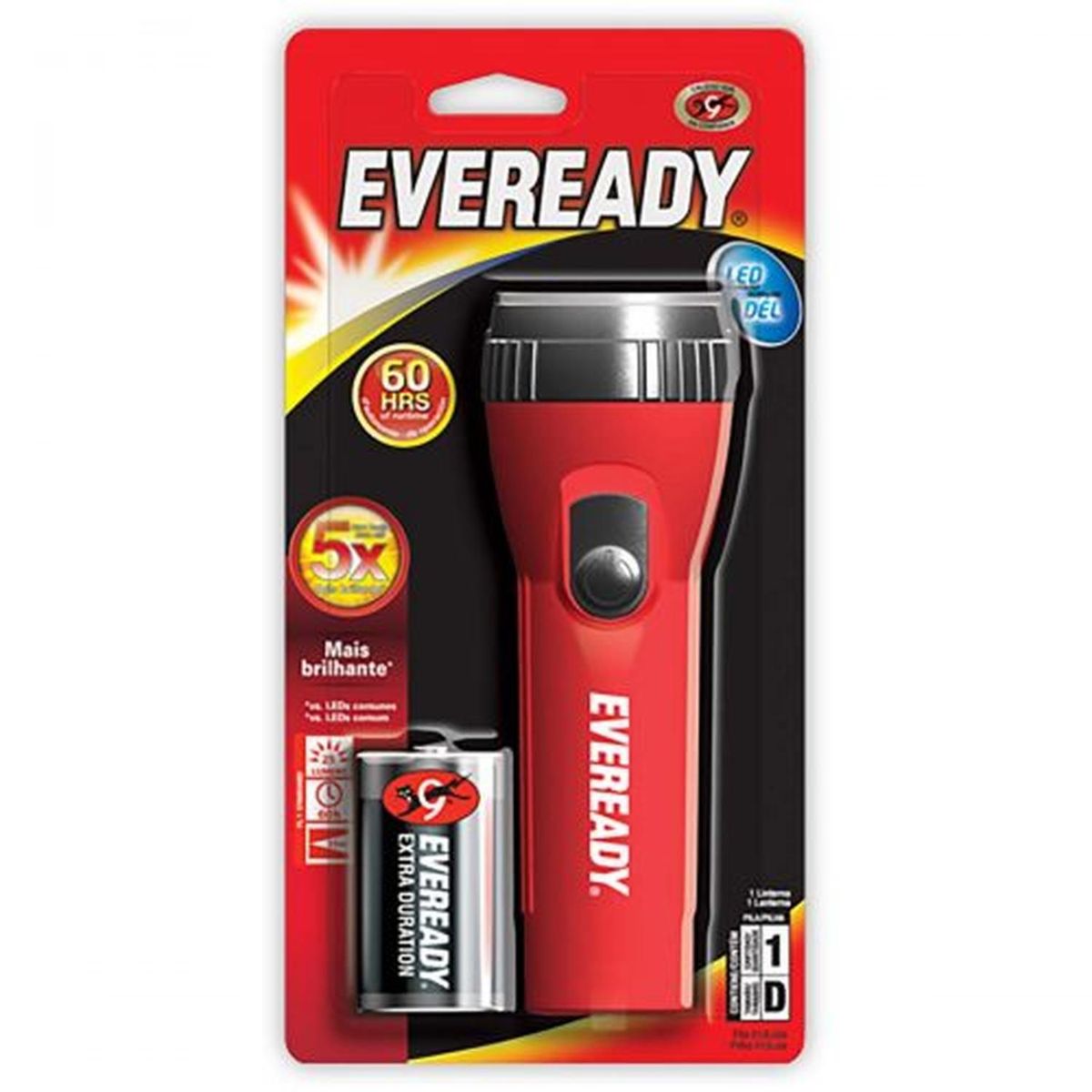 EVEREADY - Linterna One Led Eveready Incluye 1Pila Tipo D x 2