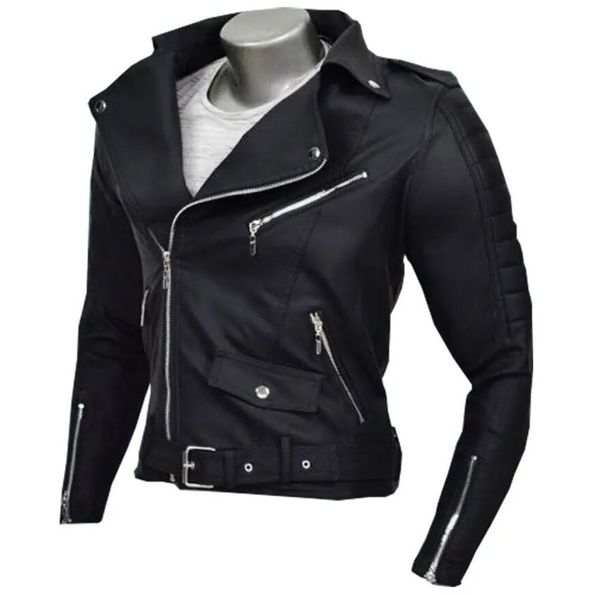 SYK - Chaqueta tipo chamarra para hombre con correa ajustable