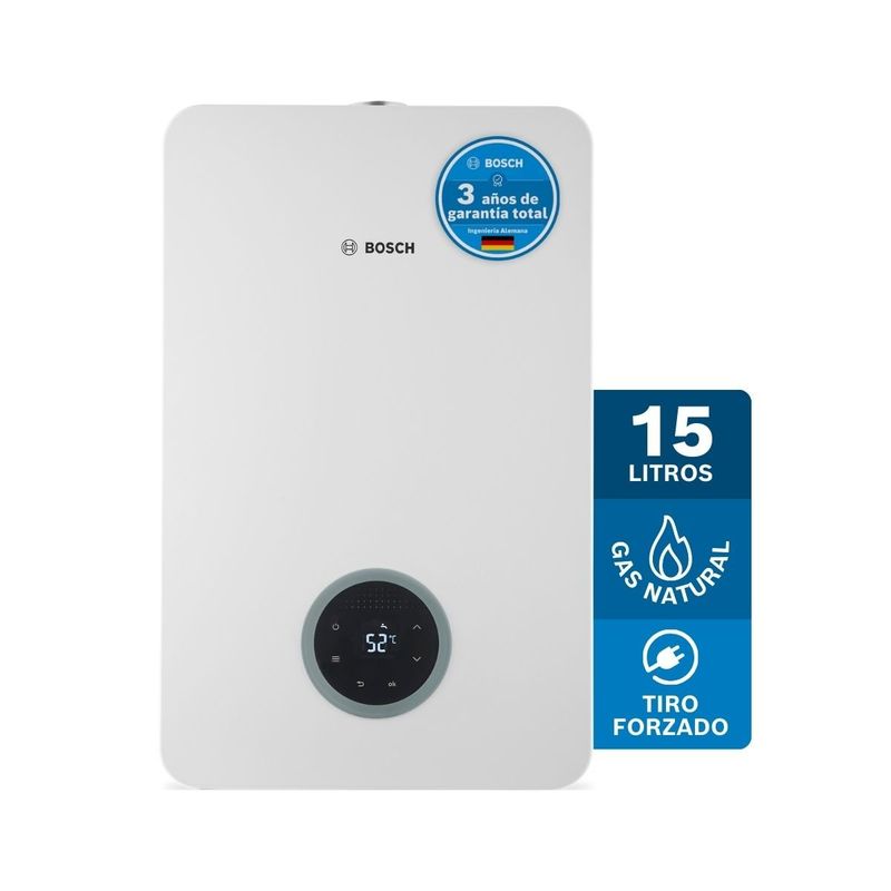 BOSCH - Calentador Bosch 15lt Gas Natural Tiro Forzado Therm 5600f
