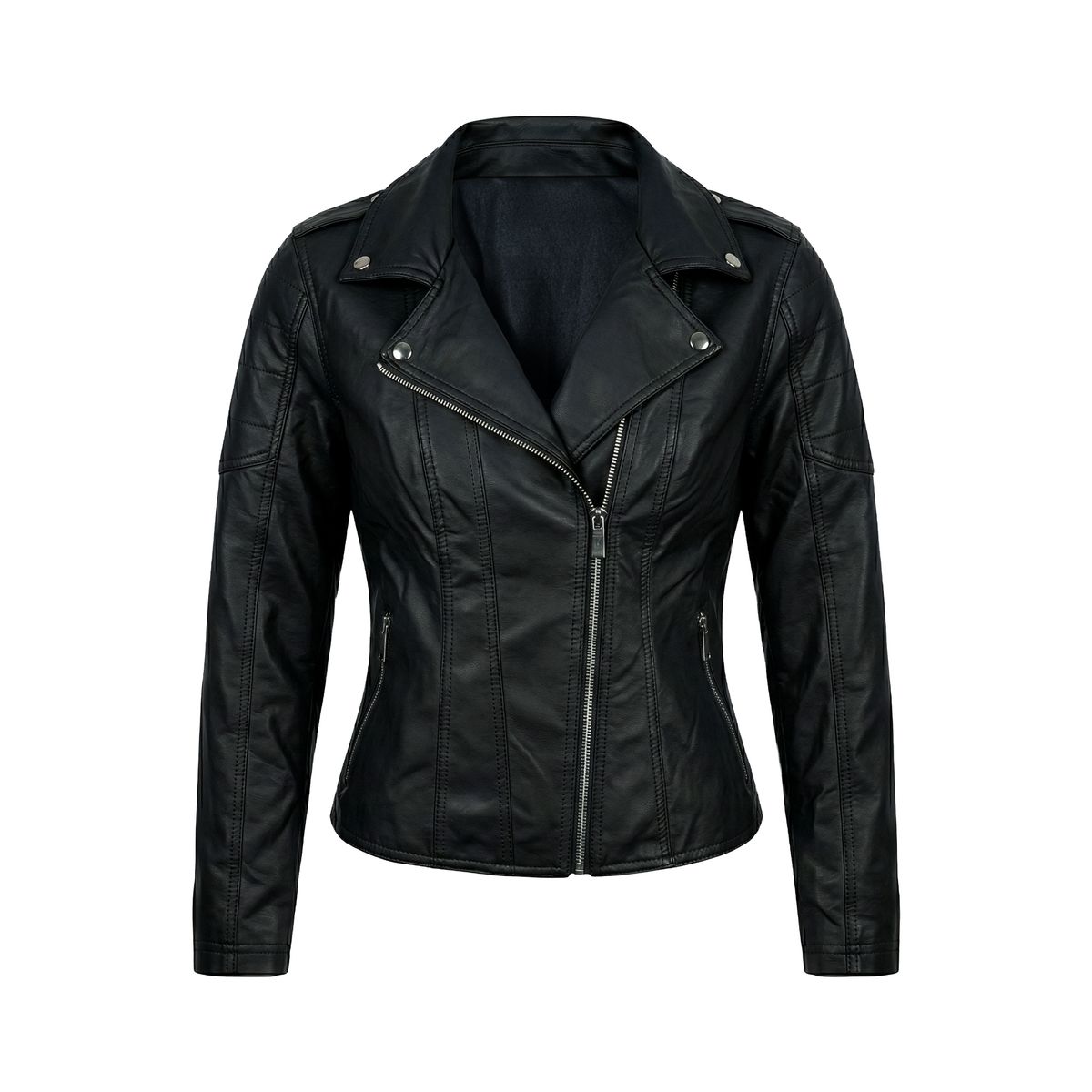 SYK - Chaqueta chamarra para mujer negro