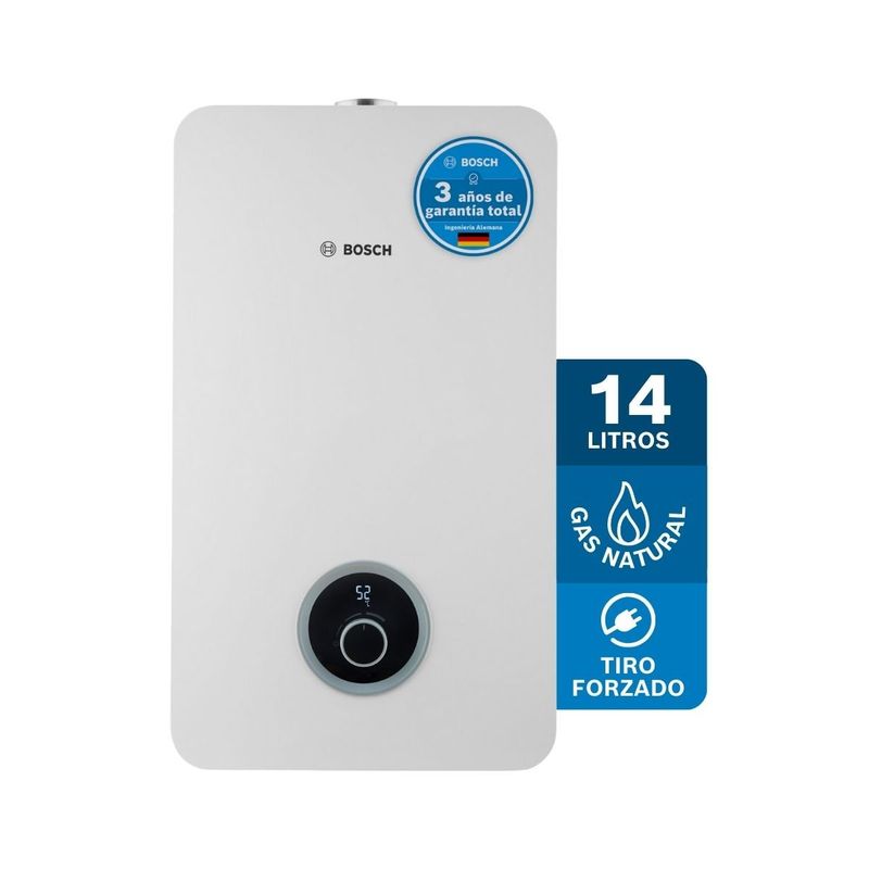 BOSCH - Calentador Bosch 14lt Gas Natural Tiro Forzado Therm 2400f