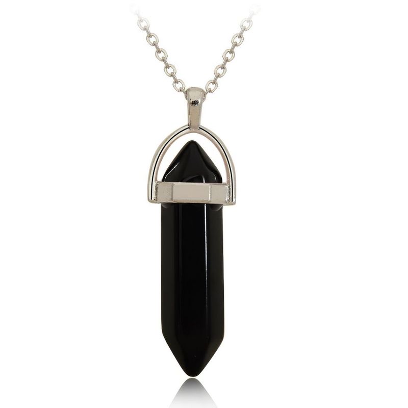 DAYOSHOP - Collar Cuarzo Onix Cadena Acero Mas Estuche