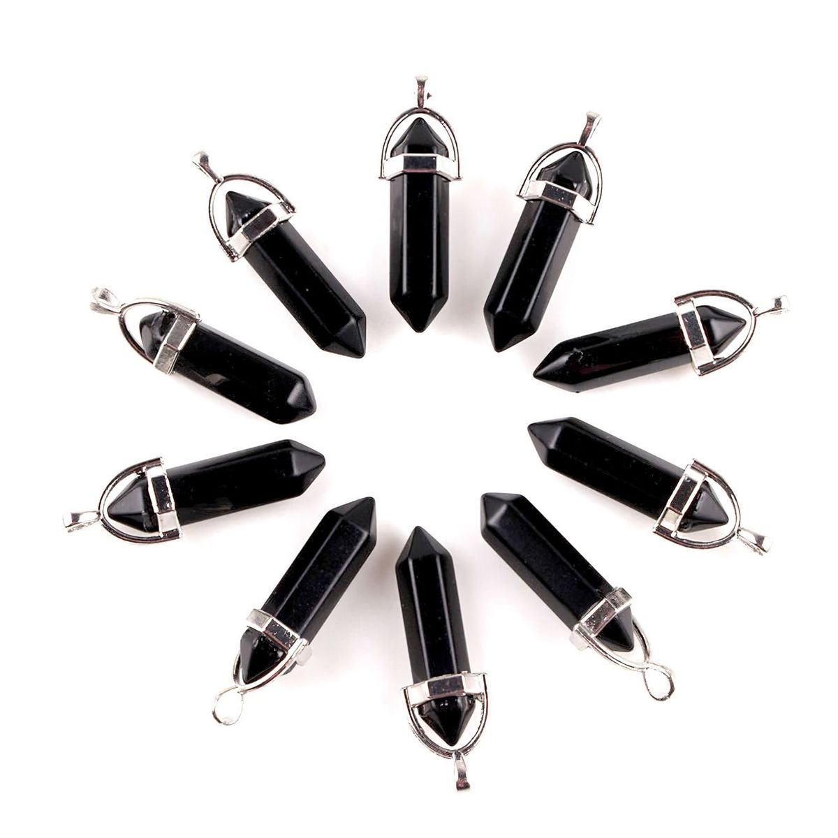 DAYOSHOP - Collar Cuarzo Onix Cadena Acero Mas Estuche