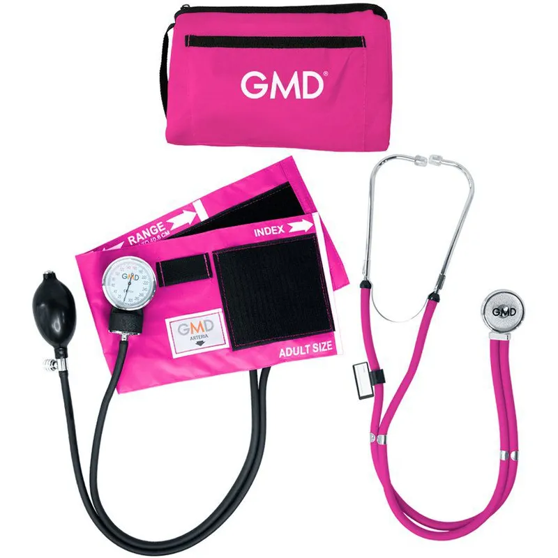 GMD - Kit tensiómetro y fonendoscopio rappaport con estuche rosado  neon