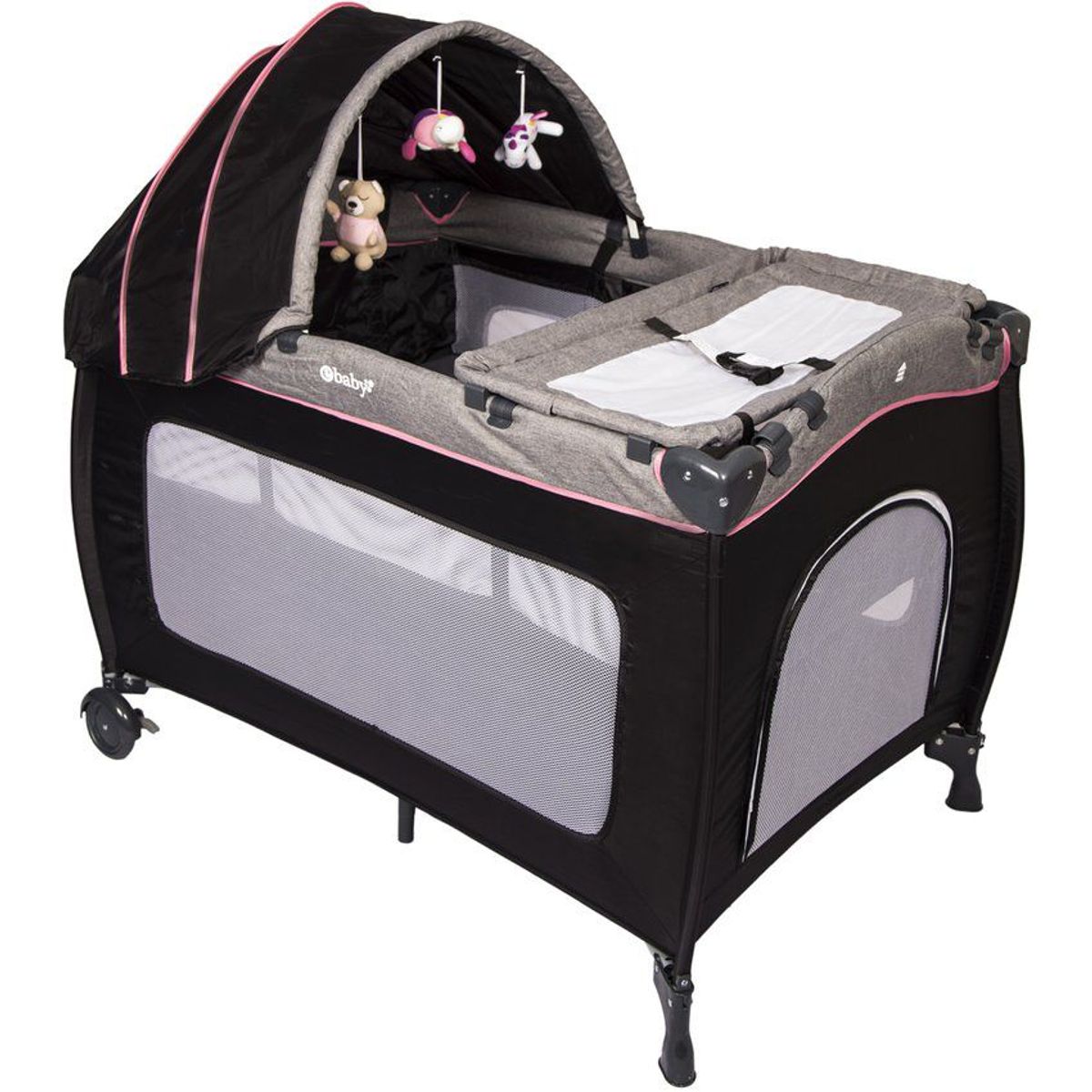 EBABY - Cuna corral con función mecedora sally EB716 Rosa