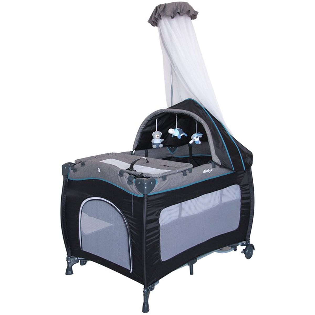 EBABY - Cuna corral con función mecedora Sally - EB716 Celeste