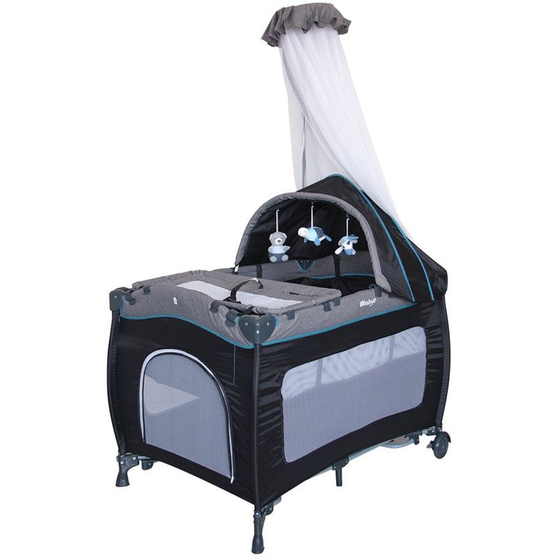 EBABY - Cuna corral con función mecedora Sally - EB716 Celeste