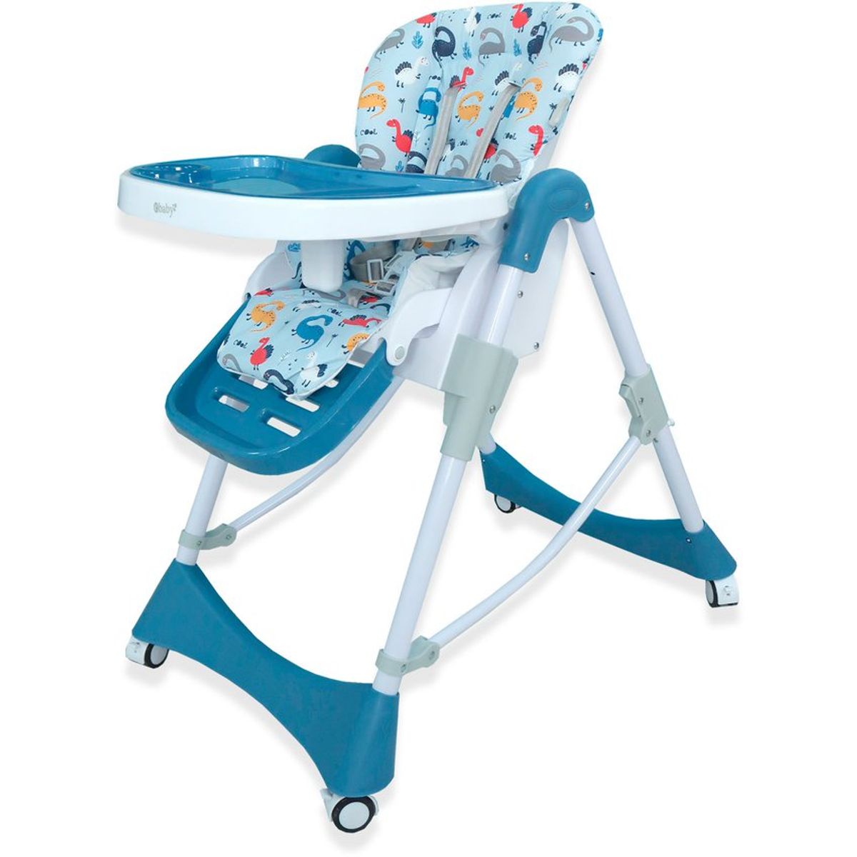 EBABY - Silla comedor LORI EB624  - Azul dinosaurios
