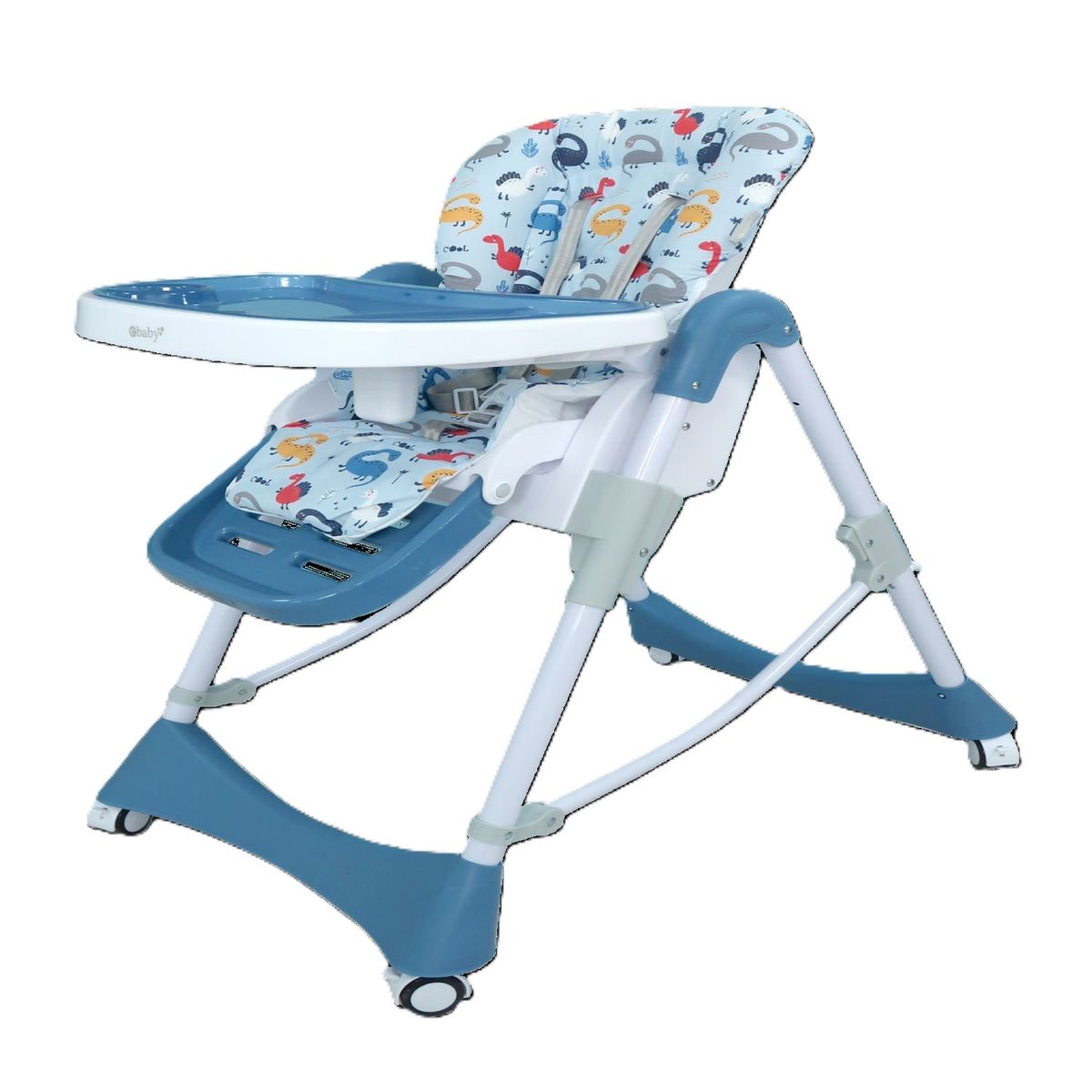 EBABY - Silla comedor LORI EB624  - Azul dinosaurios