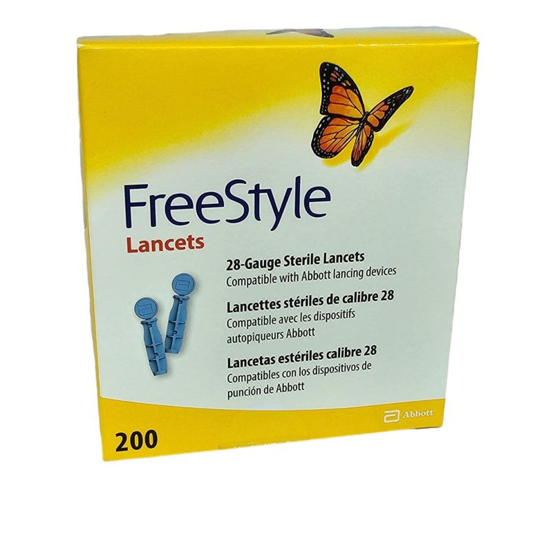 ABBOTT - CAJA POR 200 LANCETAS PARA GLUCOMETROS FREESTYLE DE ABBOTT