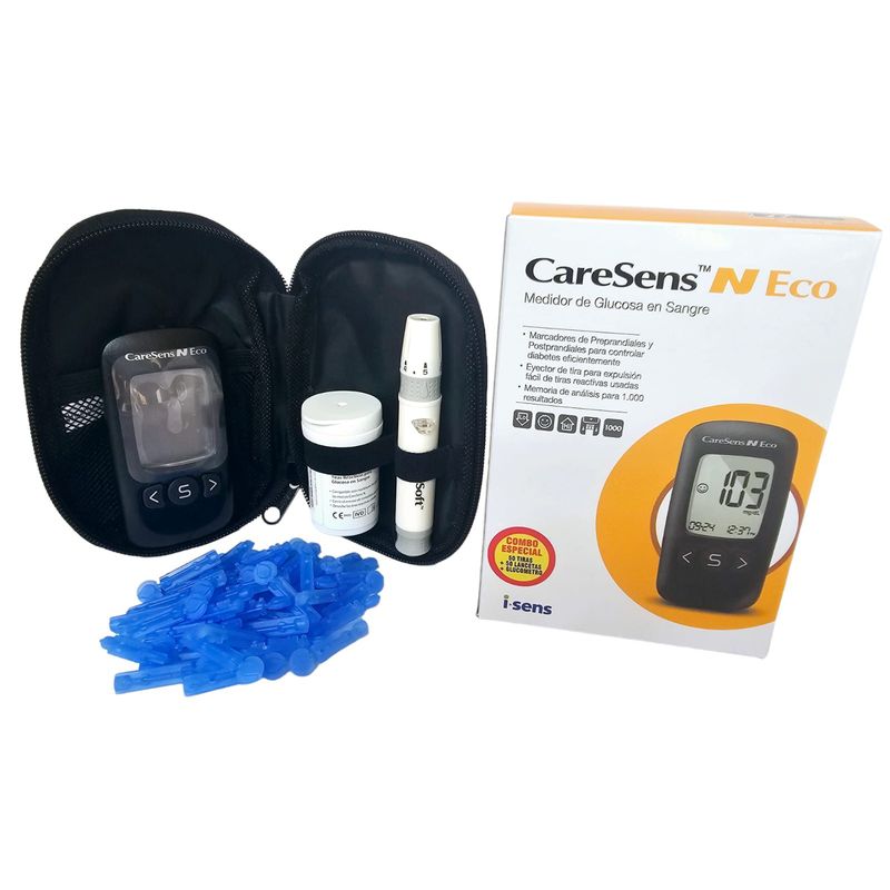CARESS - Combo glucometro caresens con 50 tiras 50 lancetas