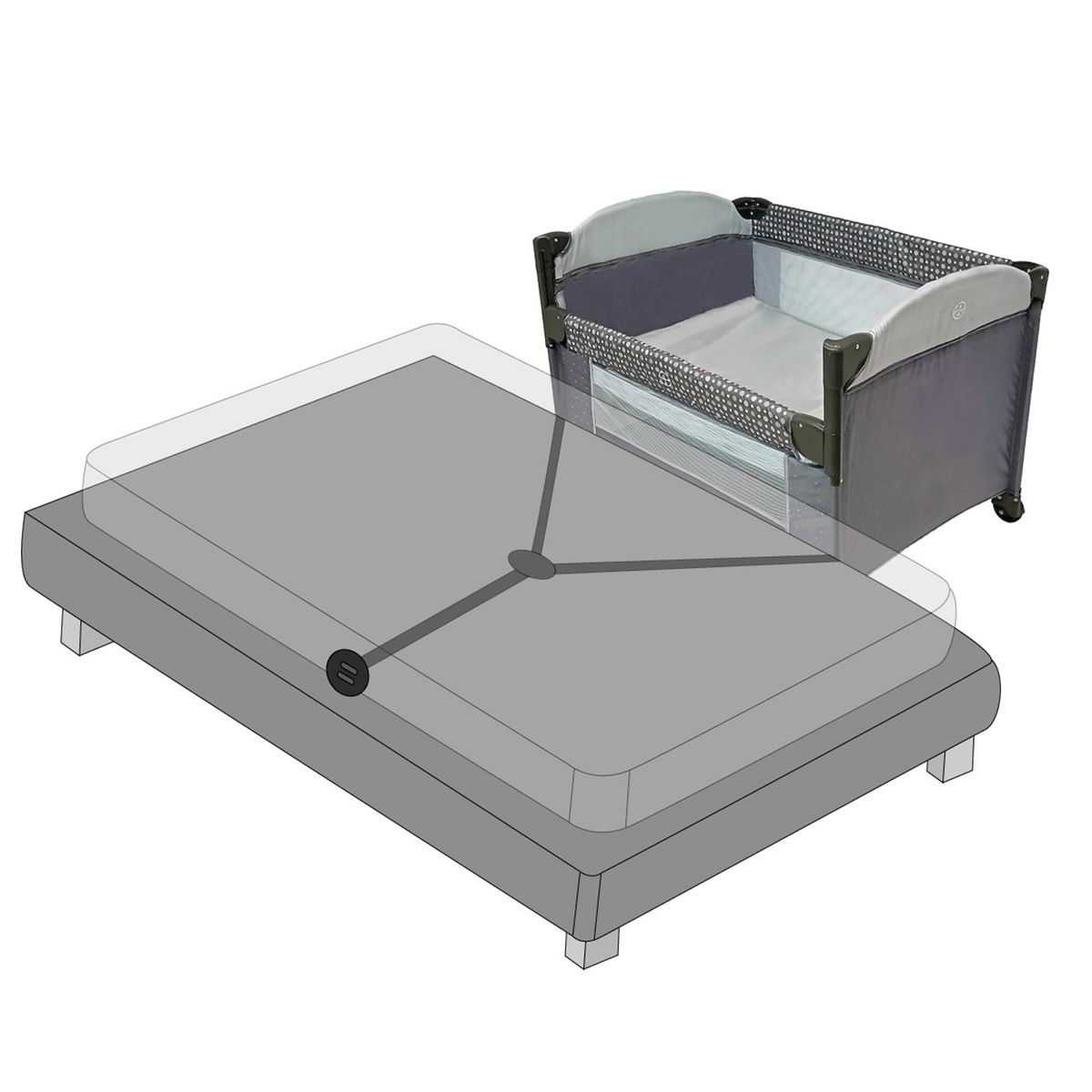 PRIORI - Cuna Colecho Bebe Priori Ariel Gris