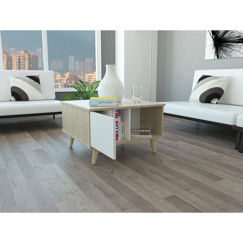 RTA DESIGN - Mesa de centro acacia mrb 3516 rovere + blanco 40,0 x 63,3 x 63,3 rta