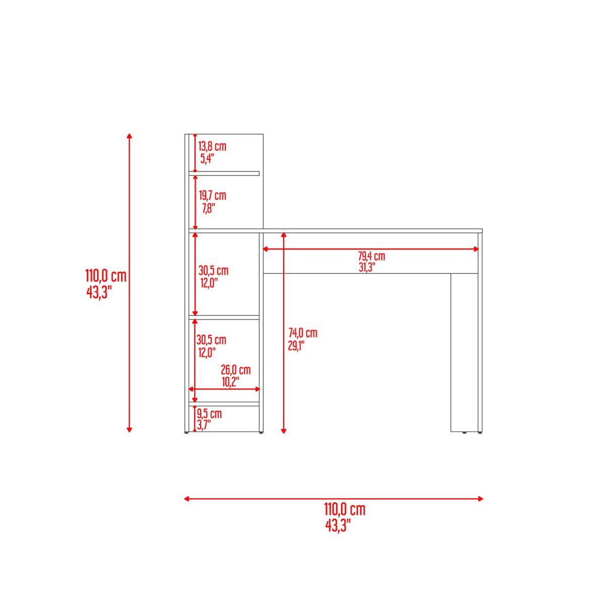 RTA DESIGN - Escritorio 120 vilnna Cartagena/ blanco  120x120x45 rta muebles