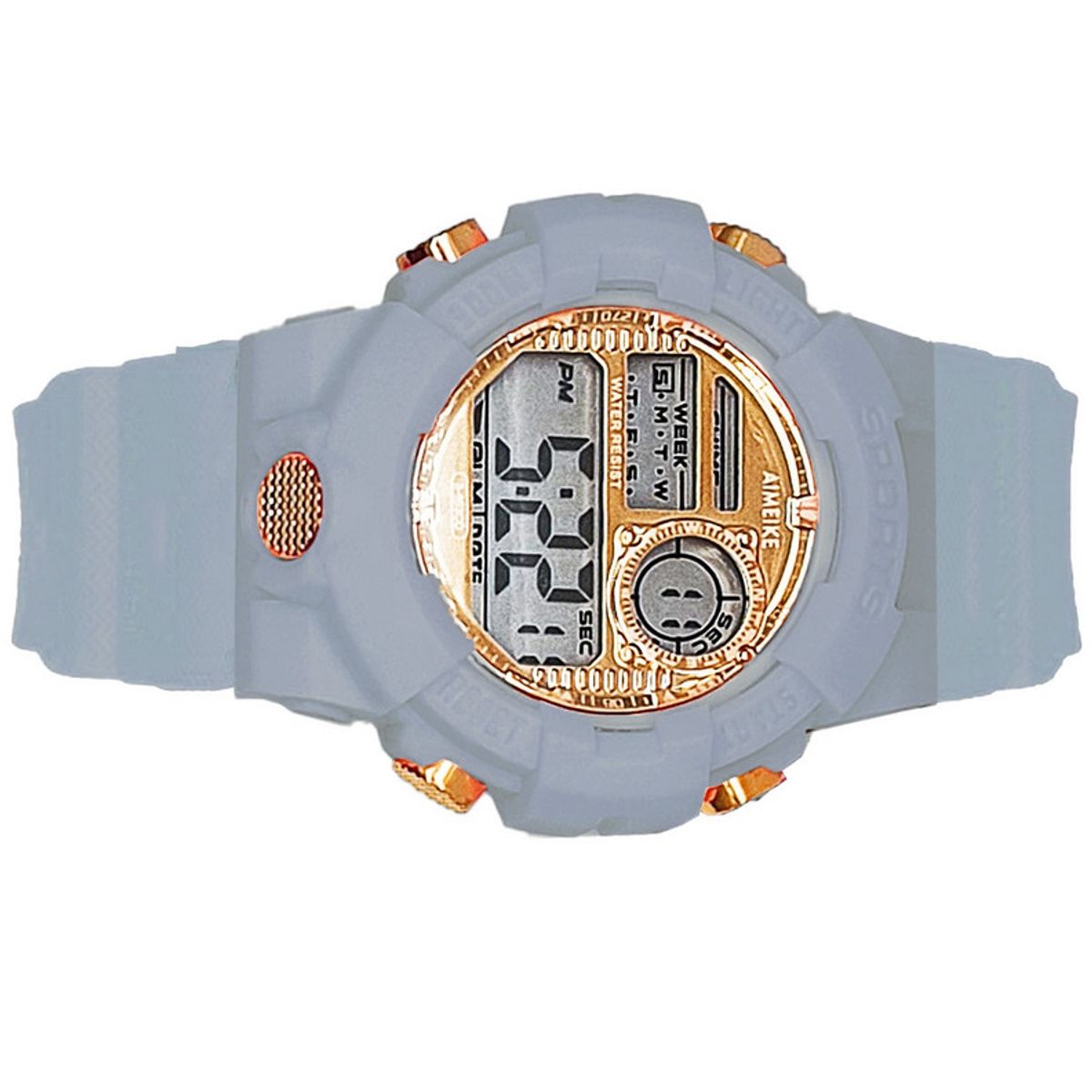 DAYOSHOP - Reloj Digital Impermeable 30 M Deportivo Resistente Gris + Estuche