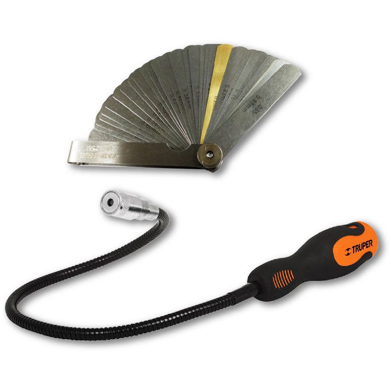 TRUPER - Calibrador de galgas 32 piezas + imán flexible truper carro