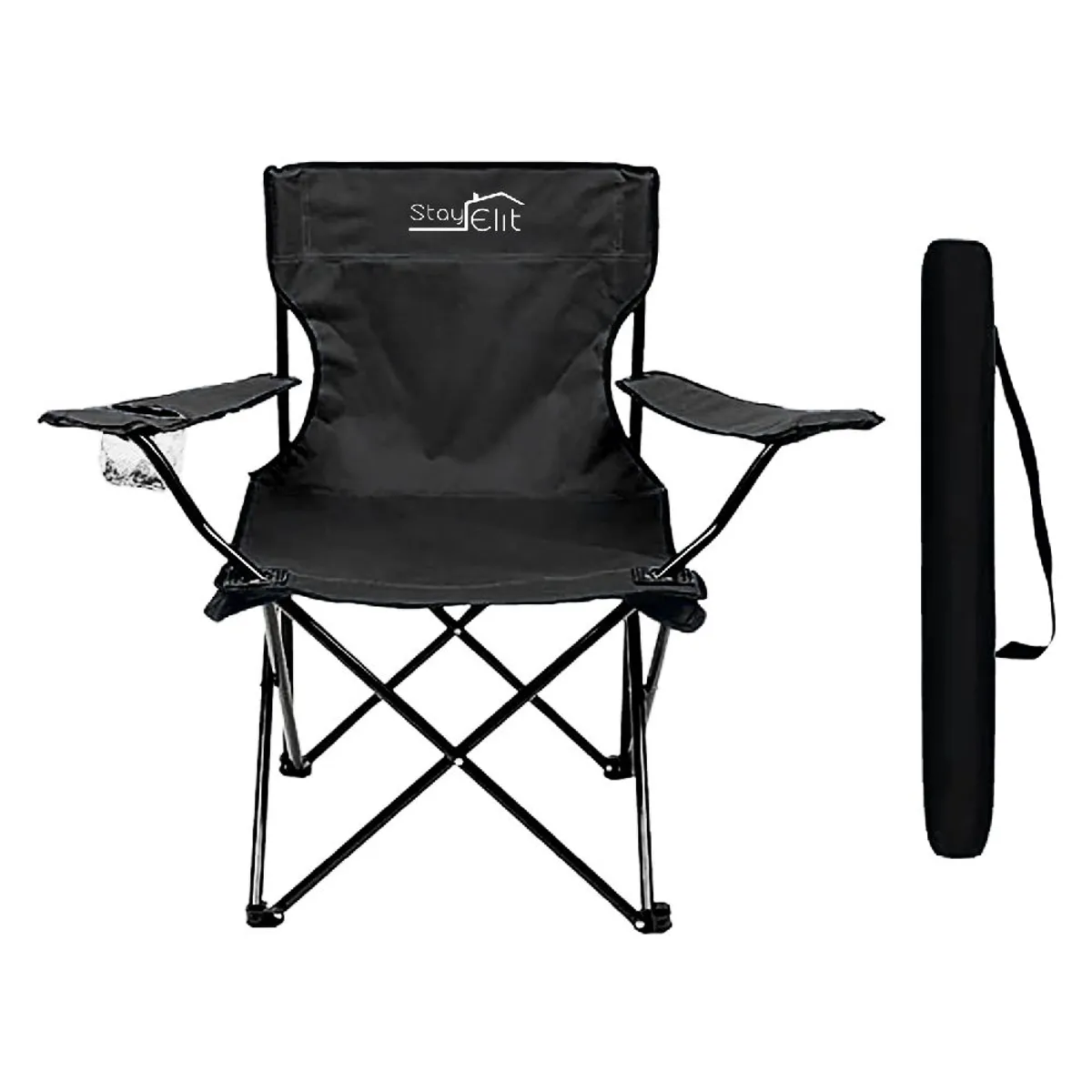 STAY ELIT - Silla plegable para playa y camping con funda y portavasos