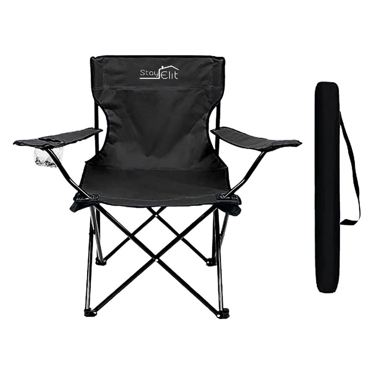STAY ELIT - Silla plegable para playa y camping con funda y portavasos