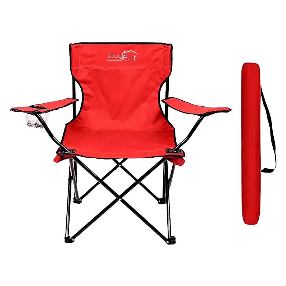STAY ELIT - Silla Plegable Playa Camping Incluye Funda Y Porta vaso-