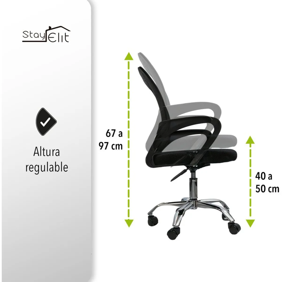 STAY ELIT - Silla Ergonómica para Oficina con Respaldo Alto Color Negro Stay Elit