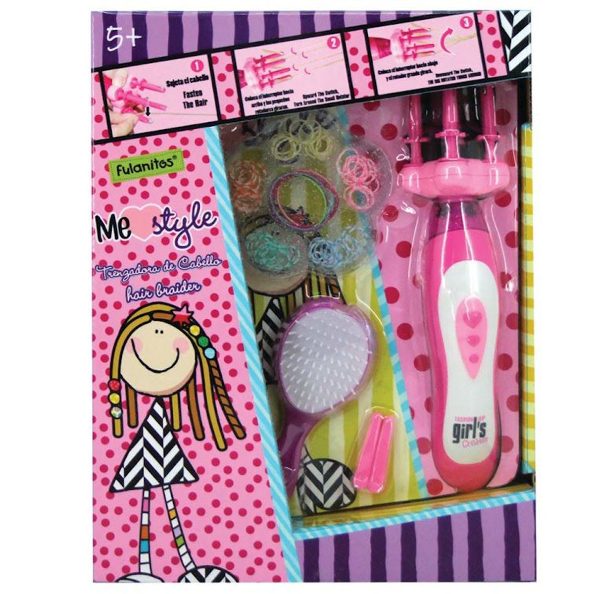 OX TOYS - Trenzadora De Cabello Con Accesorios A Baterías  FL170201