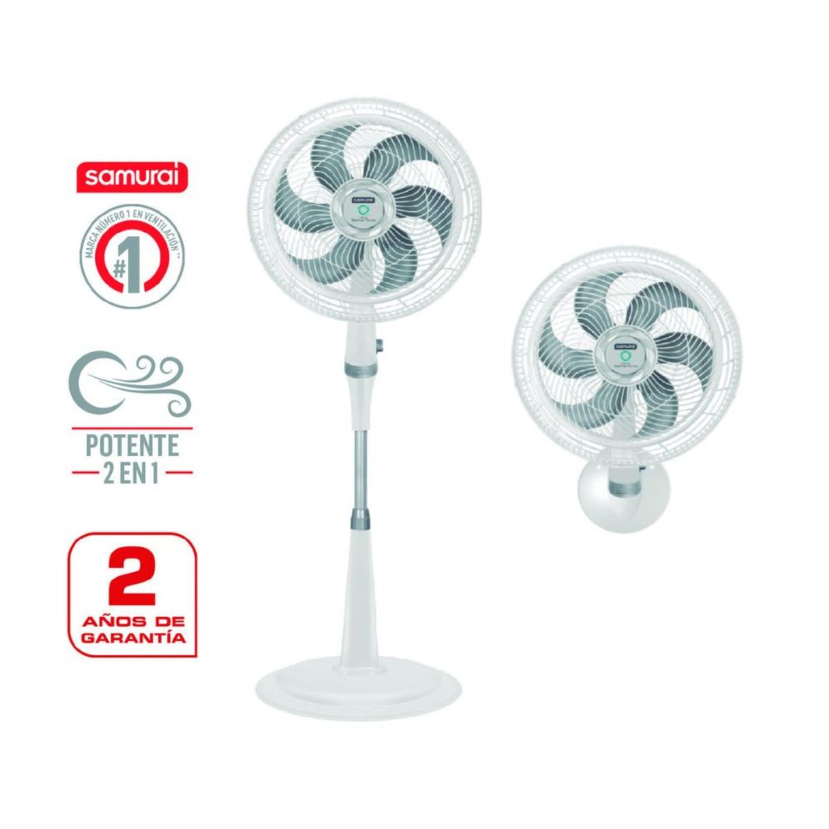 SAMURAI - VENTILADOR SILENCE FORCE PLUS 2 EN 1 BLANCO