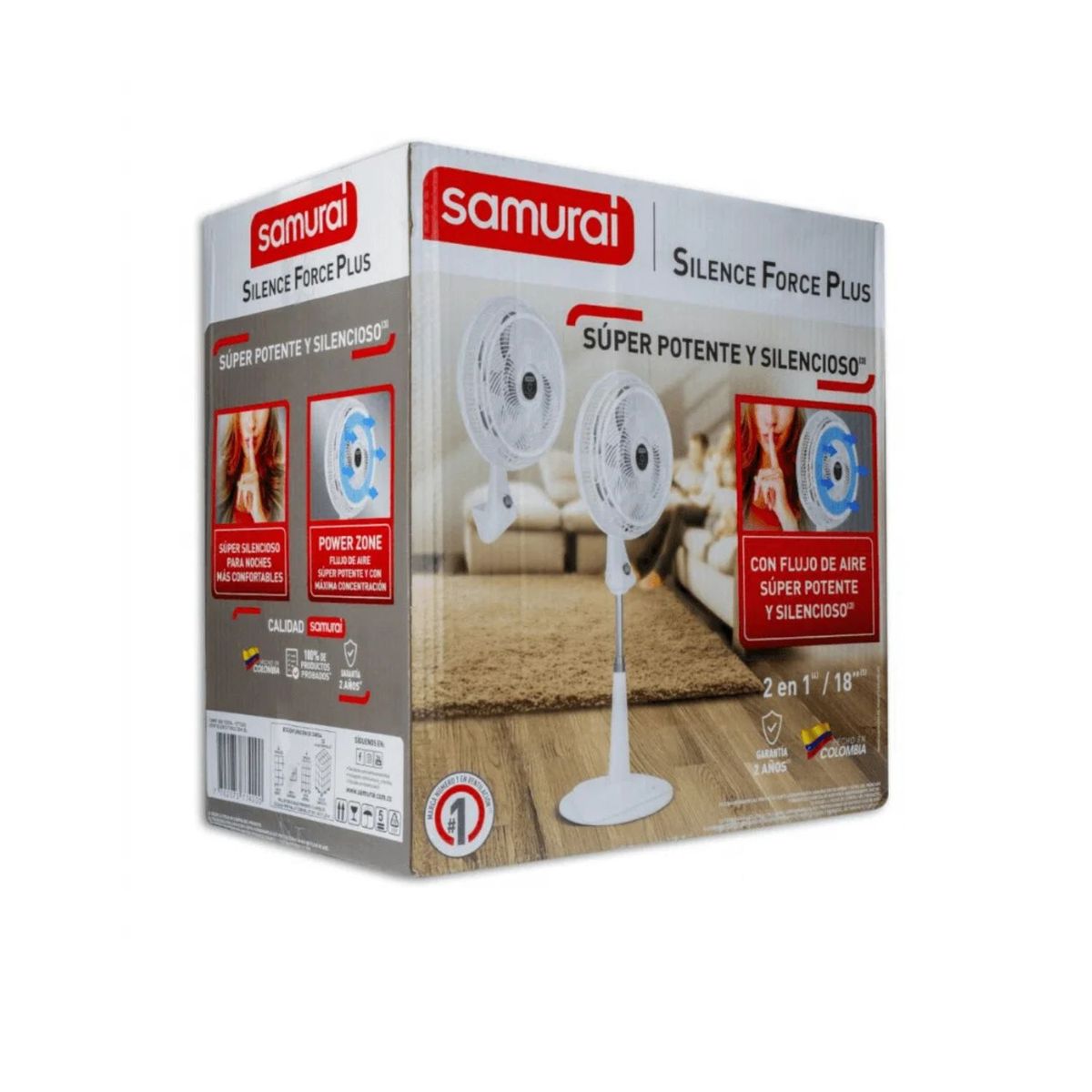 SAMURAI - VENTILADOR SILENCE FORCE PLUS 2 EN 1 BLANCO