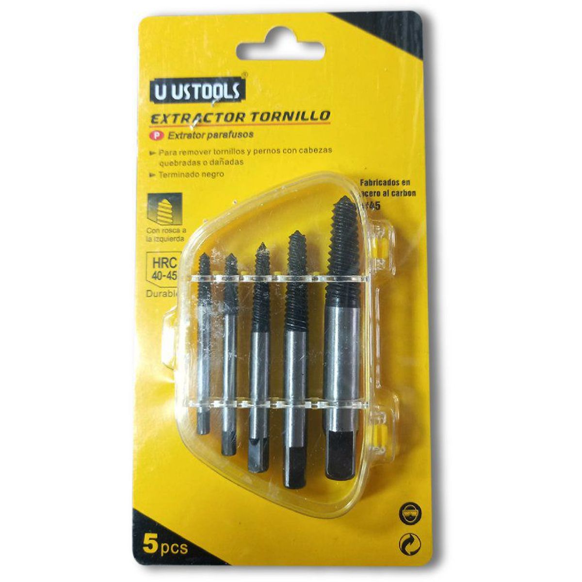 UYUSTOOLS - Extractor para tornillos 5 piezas de 1/3 a 3/4 de pulgada