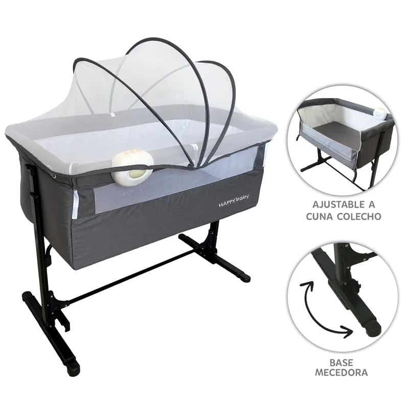 HAPPY BABY - Cuna Colecho Happy Baby Mix Gris