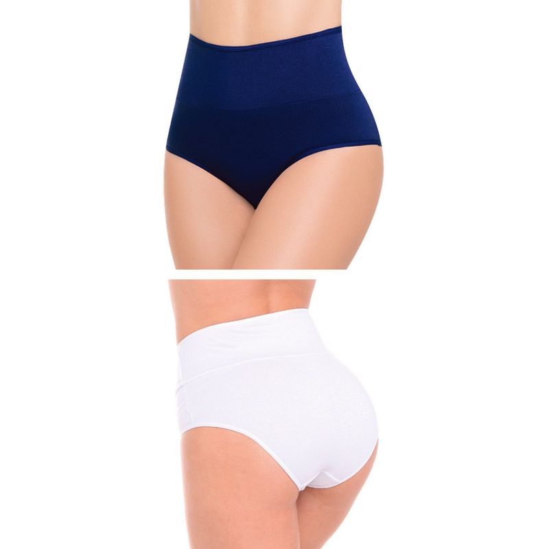 FORMAS INTIMAS - Cachetero Paq X2 Para Mujer Blanco/Azul Navy FI