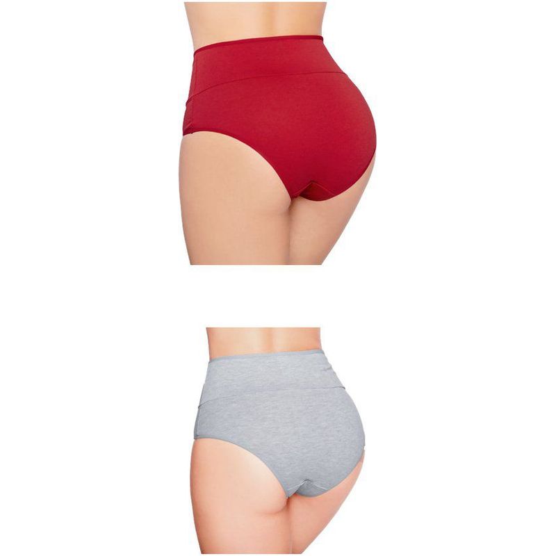FORMAS INTIMAS - Cachetero Paq X2 Para Mujer Gris Jaspe/Rojo FI