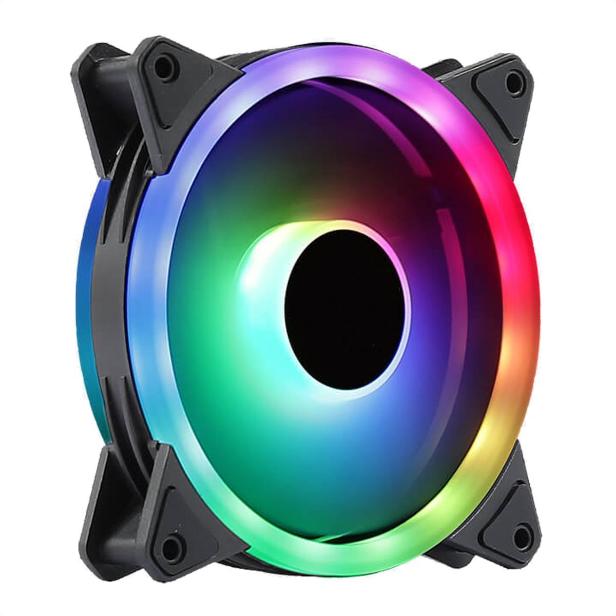 GENERICO - Ventilador Fan Cooler 120mm Caja Pc Gamer  Luz Led Rainbow