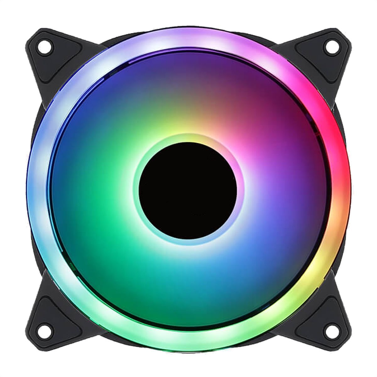 GENERICO - Ventilador Fan Cooler 120mm Caja Pc Gamer  Luz Led Rainbow