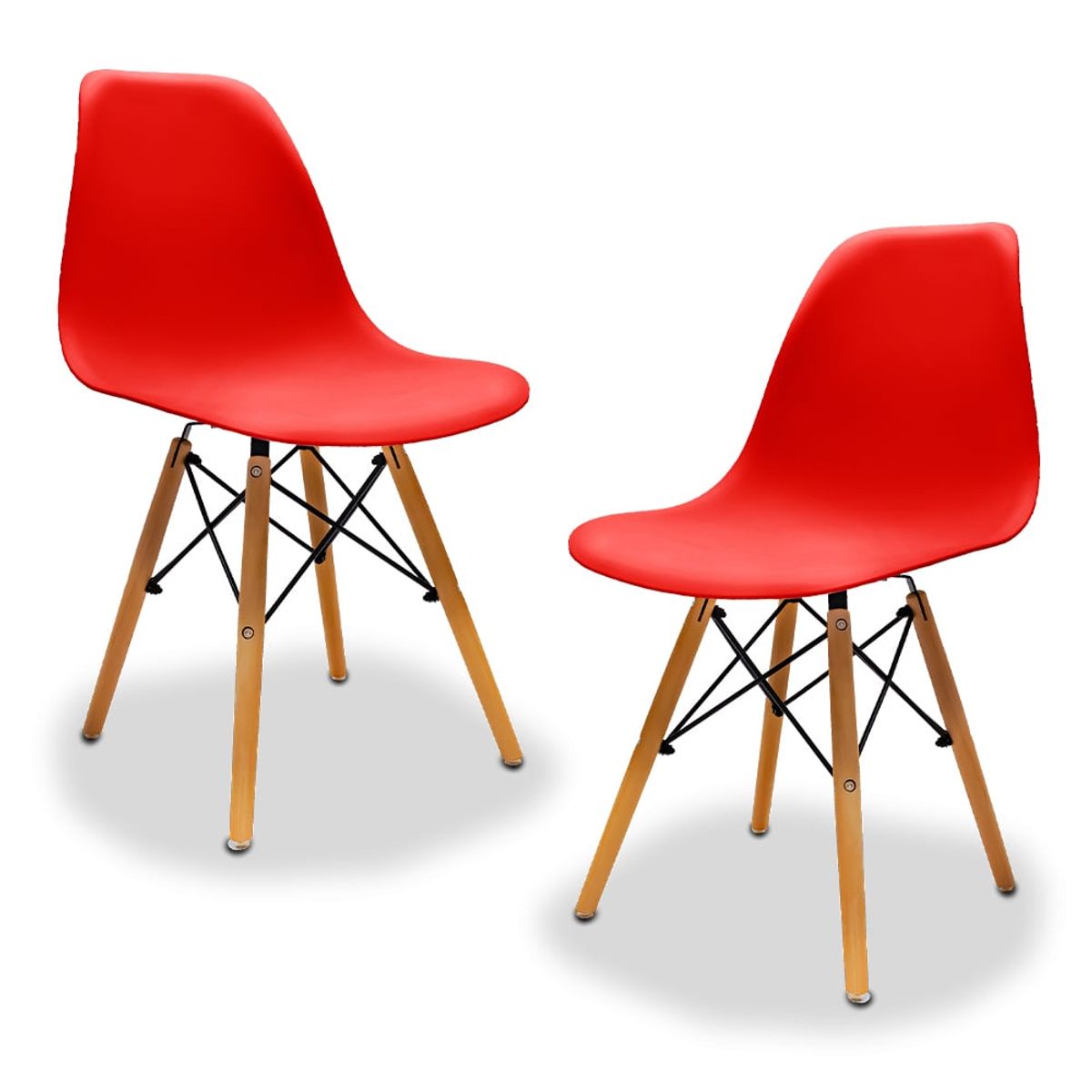 STAY ELIT - Set de 2 sillas minimalistas color rojo-