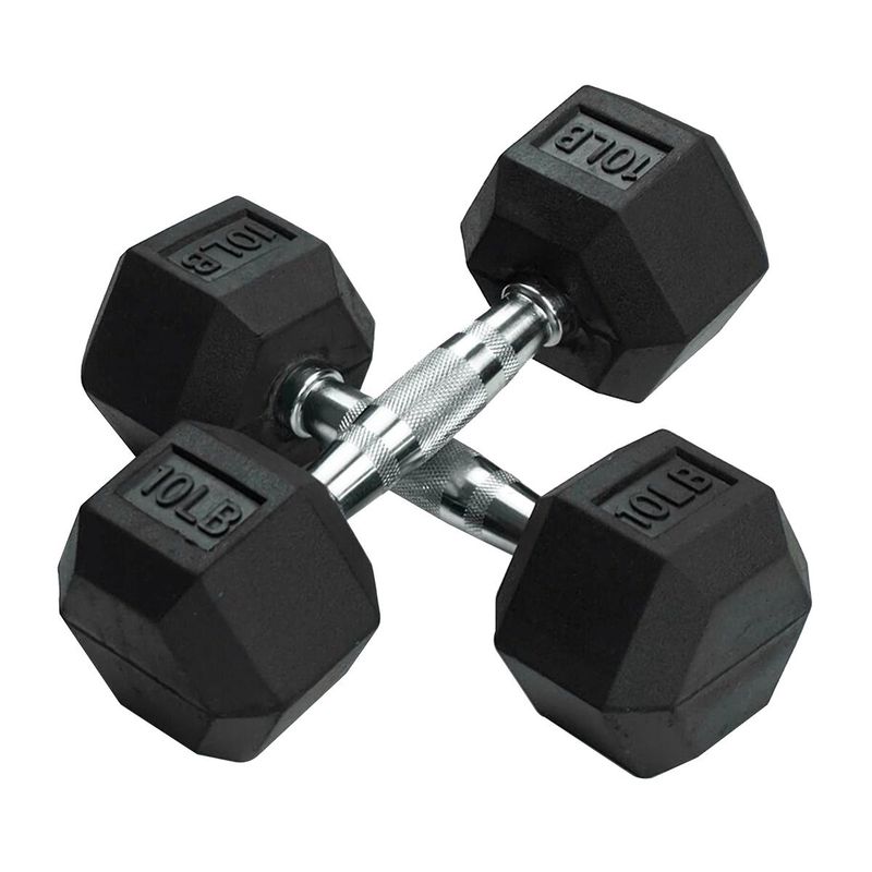 SVELFIK - Par Mancuernas Hexagonales Pesas Gym Ejercicio Svelfik 10lb-