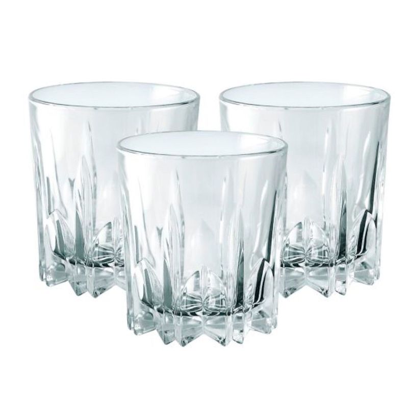 BORGONOVO - Vaso de vidrio corto Borgonovo: 3 piezas