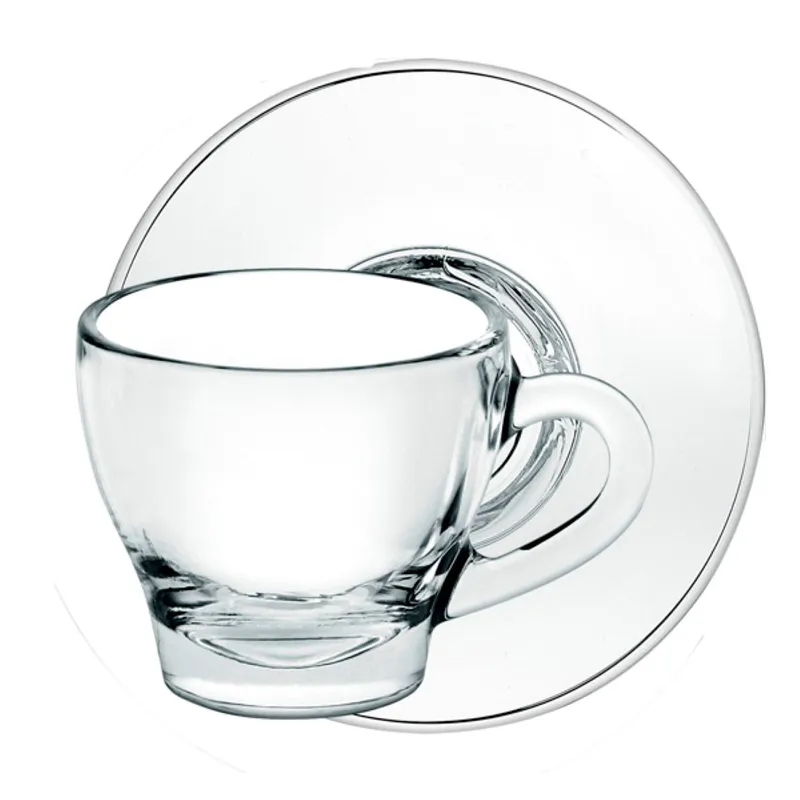 BORGONOVO - Taza con Plato Vidrio 13220445 7.4 x 8.1 cm