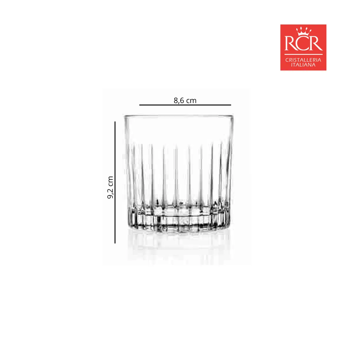 RCR - Vaso de cristal corto RCR: 360 ml 6 piezas