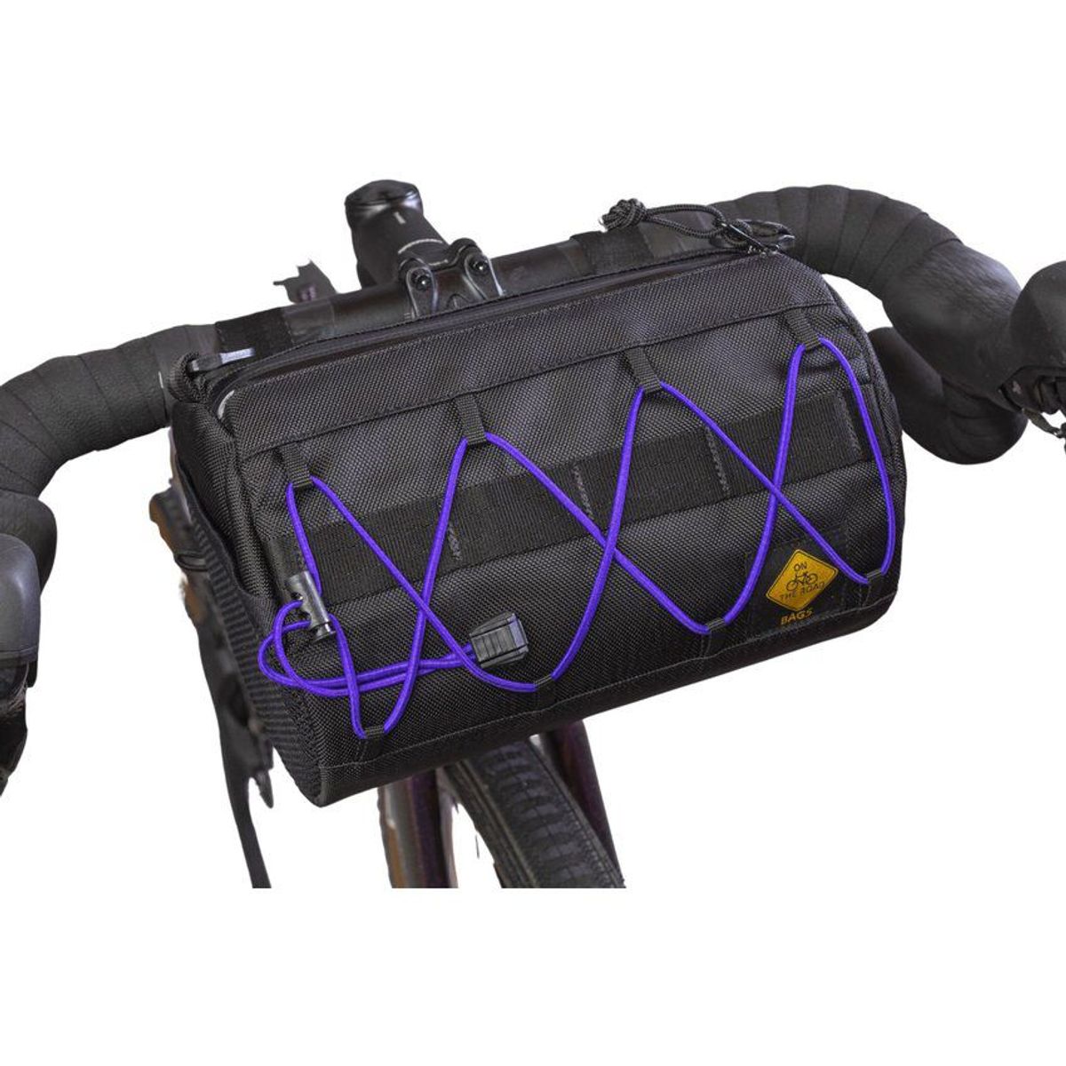 GENERICO - Maleta manillar bicicleta barril 2.8l negro - morado on the road bag