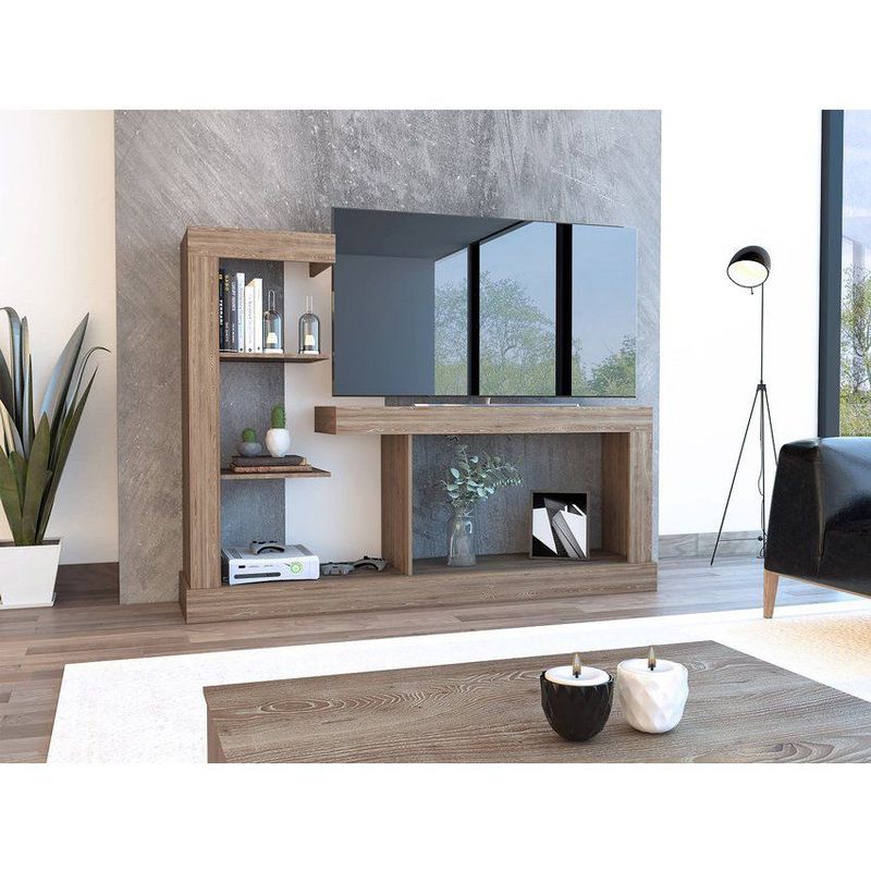 RTA MUEBLES - Rack para tv minotti  rta muebles rmb 3747 miel + blanco