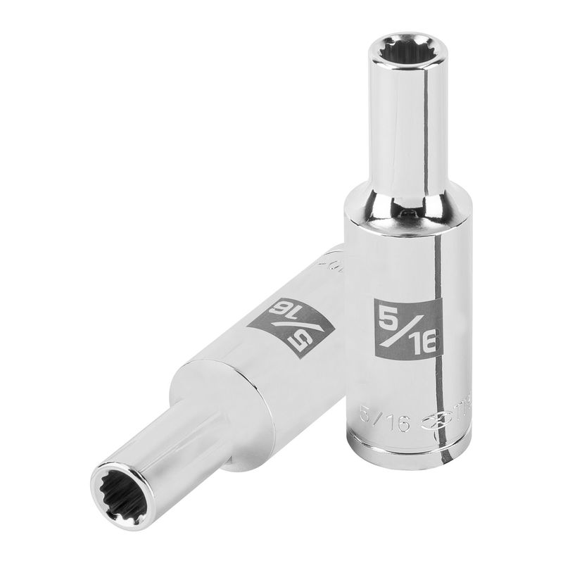 TRUPER - Copa Estándar Larga 5/16" De 12 Puntas, Cuadrante De 1/2" Truper