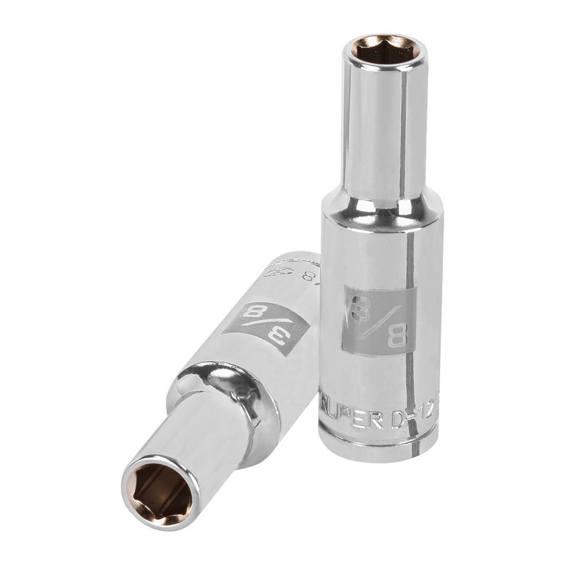 TRUPER - Copa Estándar Larga 3/8" De 6 Puntas, Cuadrante De 1/2" Truper
