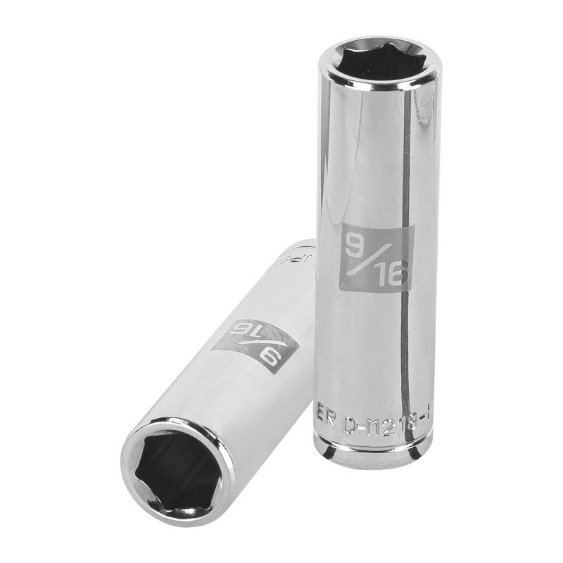 TRUPER - Copa Estándar Larga 9/16" De 6 Puntas, Cuadrante De 1/2" Truper