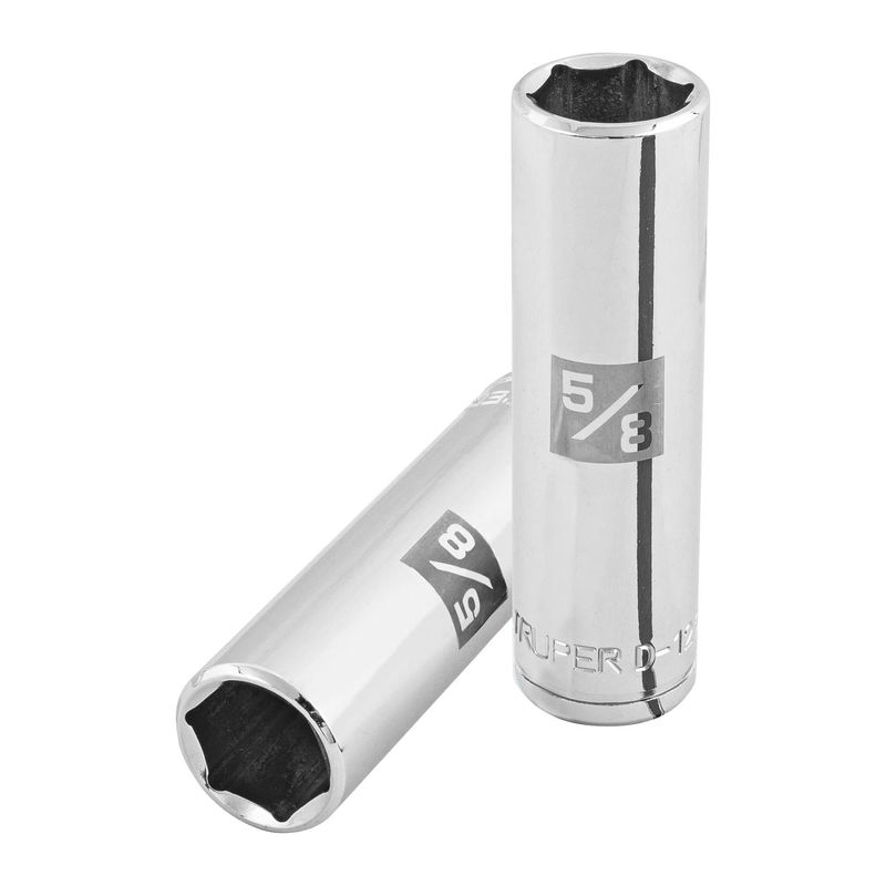 TRUPER - Copa Estándar Larga 5/8" De 6 Puntas, Cuadrante De 1/2" Truper