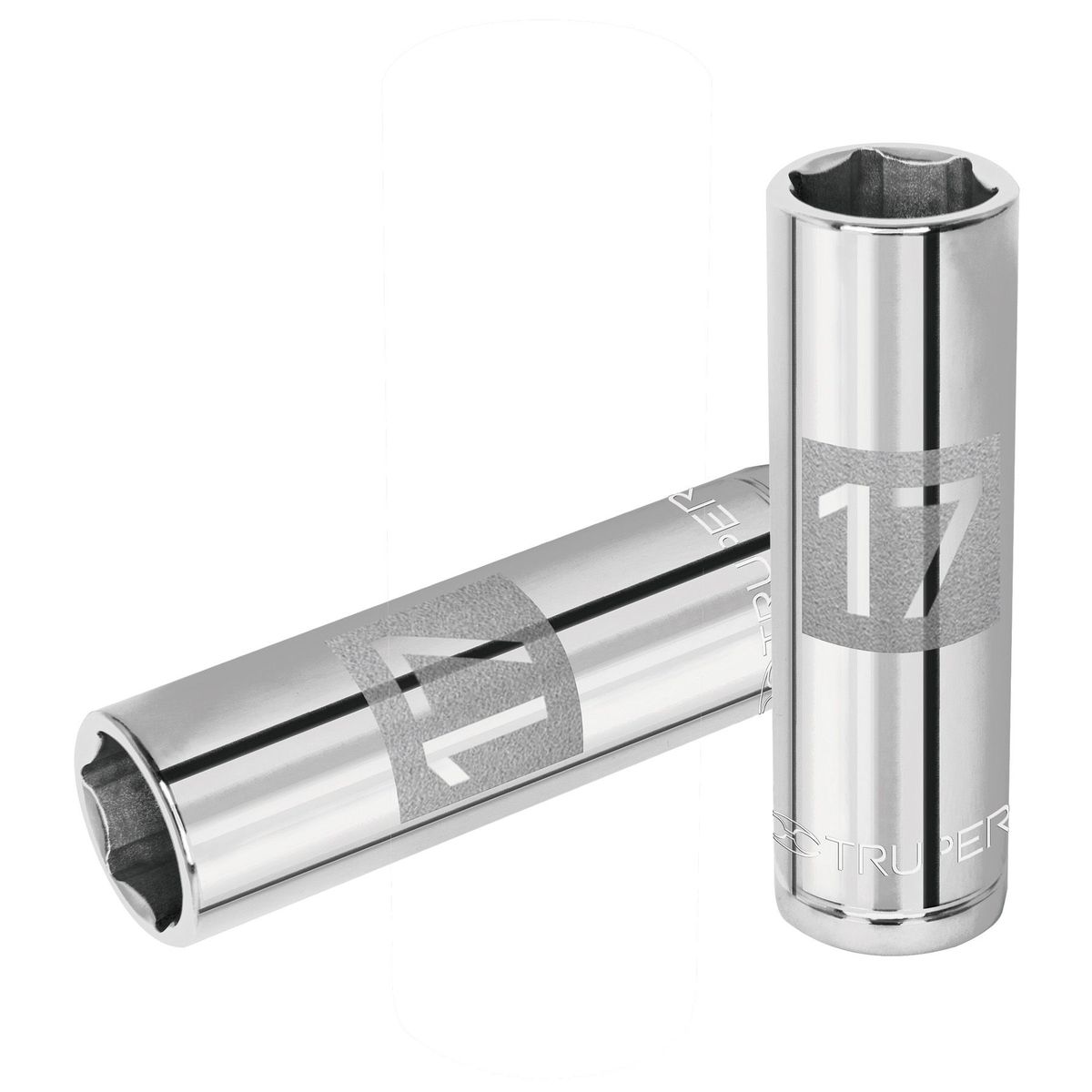 TRUPER - Copa Estándar Larga 17 Mm De 6 Puntas, Cuadrante De 1/2" Truper