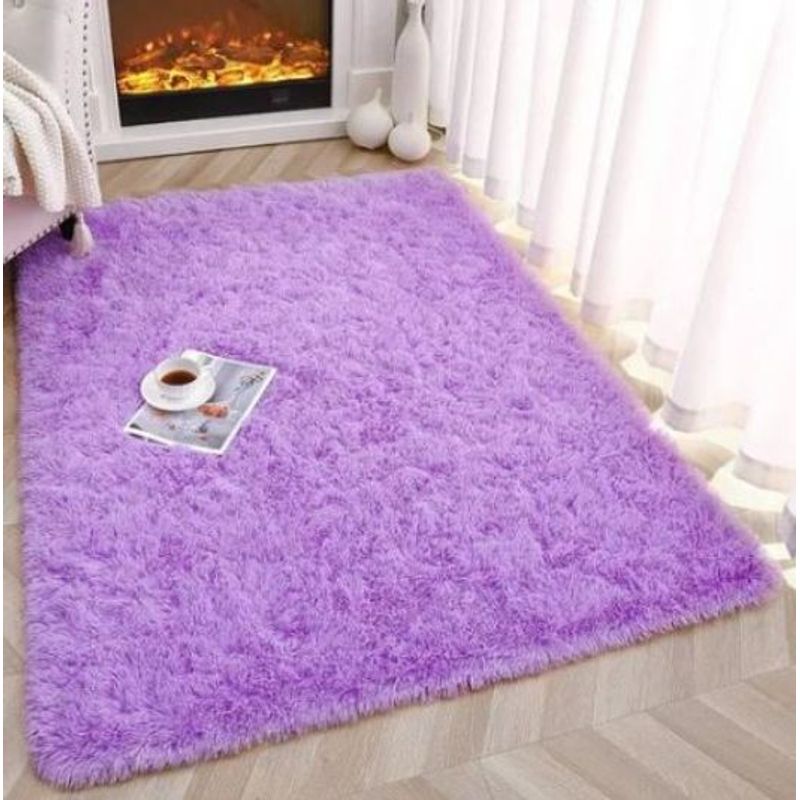 FEEL GREEN - Tapete alfombra peluda Lila - tapete de peluche - 100 × 150 cm