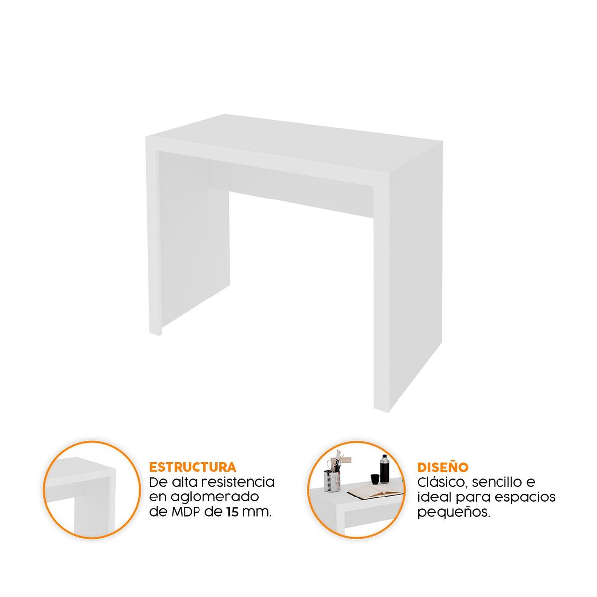 BONNO - Escritorio De Oficina Dublín Blanco